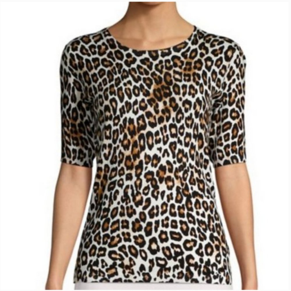 Leopard Print Crewneck Top - Picture 1 of 5